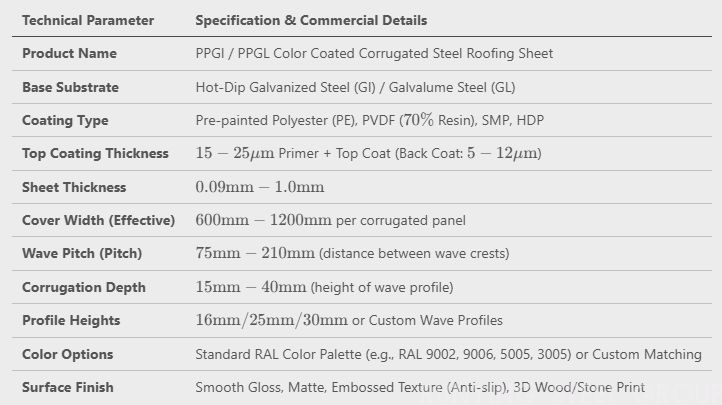 PPGI PPGL Color Coated Corrugated Roofing Sheet(图1)