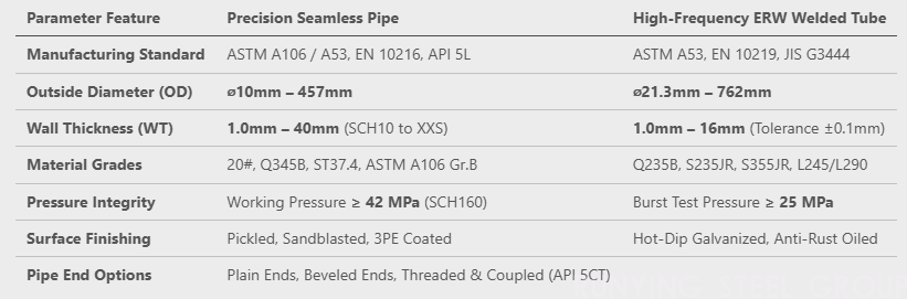 Precision Seamless & ERW Welded Steel Round Pipes(图1)